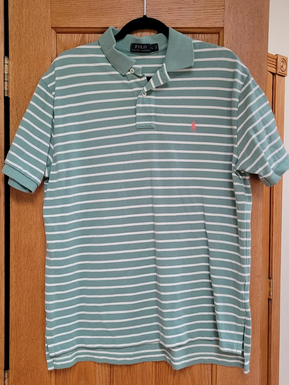 Polo by Ralph Lauren Mint Green and White Striped Polo